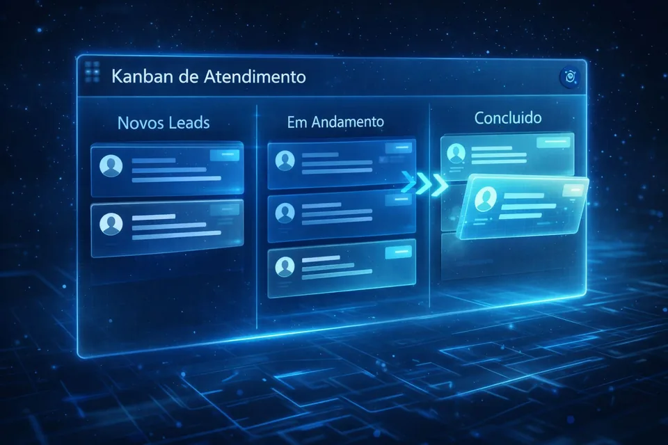Kanban de atendimento: etapas e responsáveis