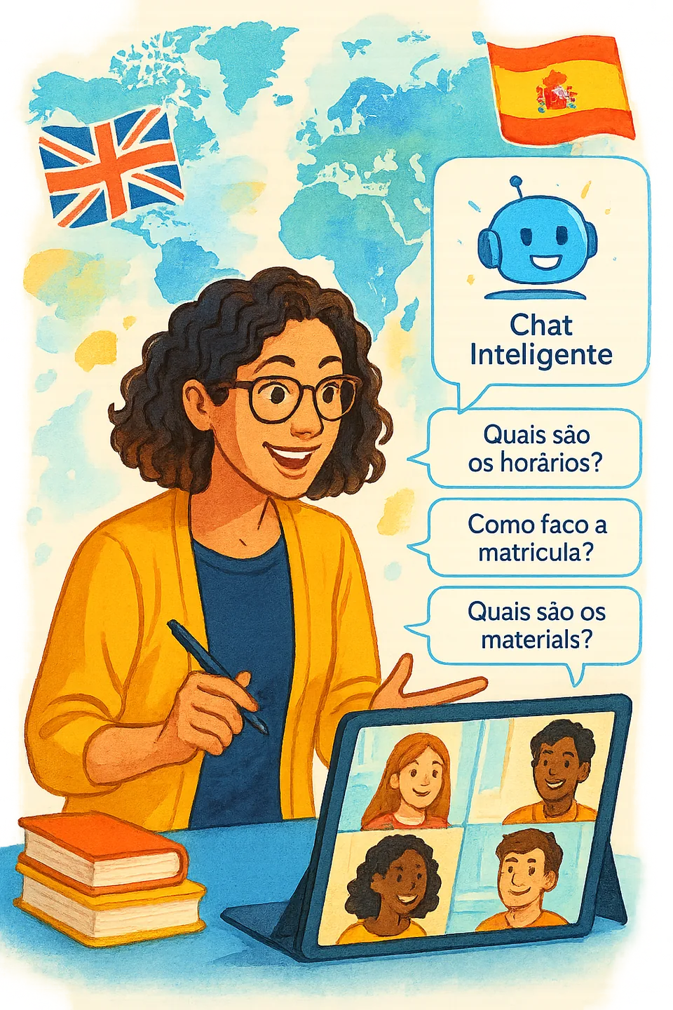 Educação – Escolas e Cursos Técnicos: atendimento com Chat Inteligente