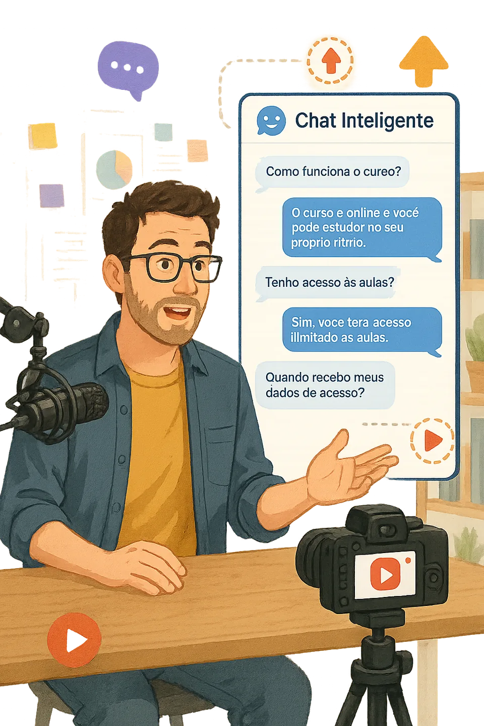 Educação – Infoprodutores e Cursos Online: atendimento com Chat Inteligente