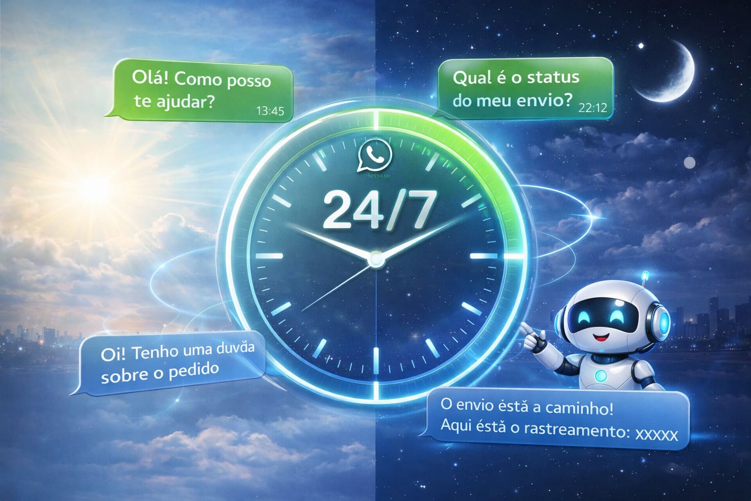 Atendimento automatizado no WhatsApp 24 horas