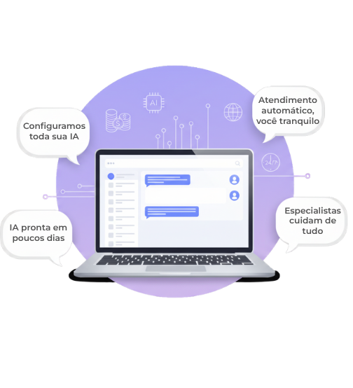 Painel do Chat Inteligente com IA respondendo clientes