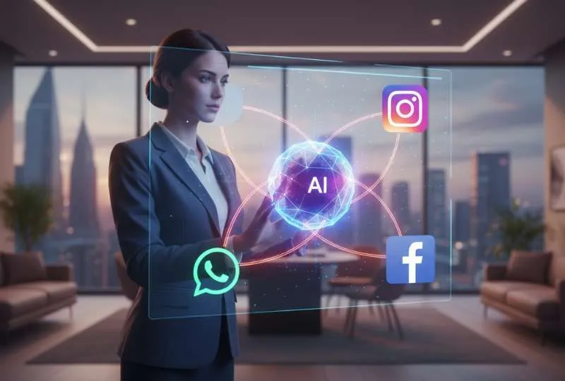 Integração oficial do chat inteligente com Instagram, Facebook e WhatsApp